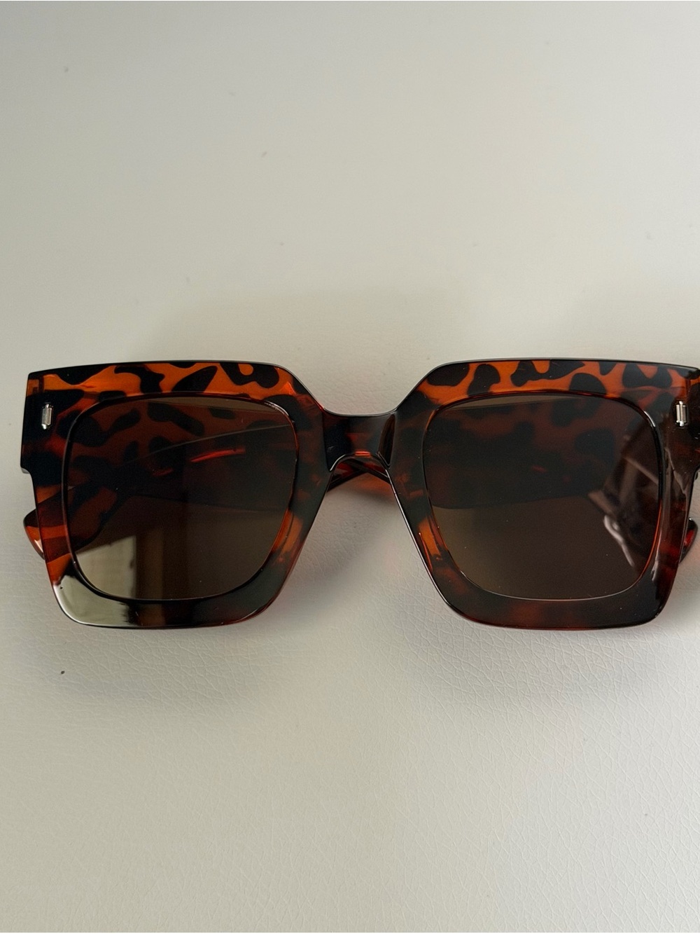 & Other Stories Tortoiseshell Square Sunglasses - Dark Brown